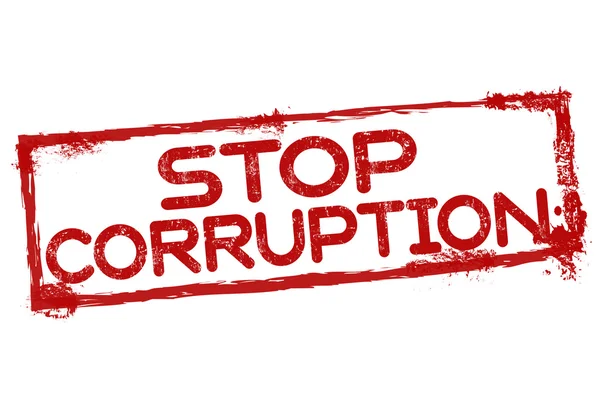 Остановить коррупцию гранж-марка — стоковый вектор