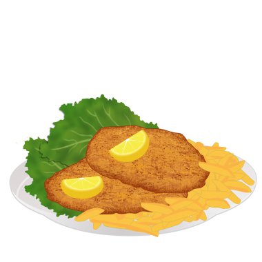 Şnitzel frech patates kızartması ile