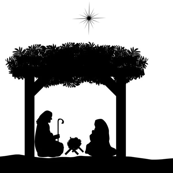 Рождественская сцена — стоковый вектор