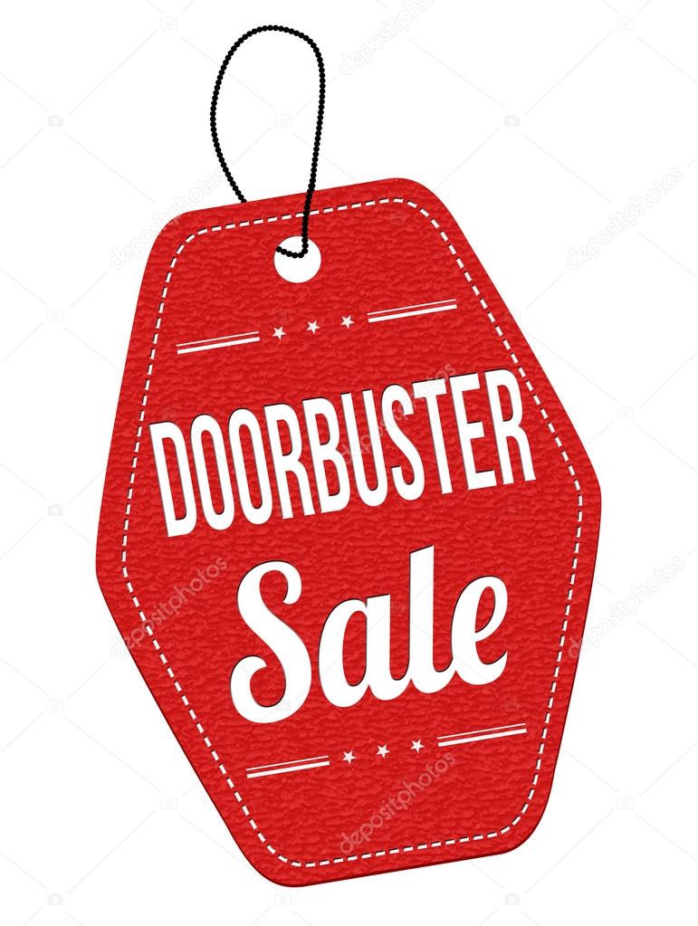 Doorbuster sale label or price tag