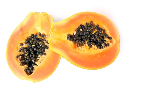 Papaya fruit on white — Stock Photo, Image