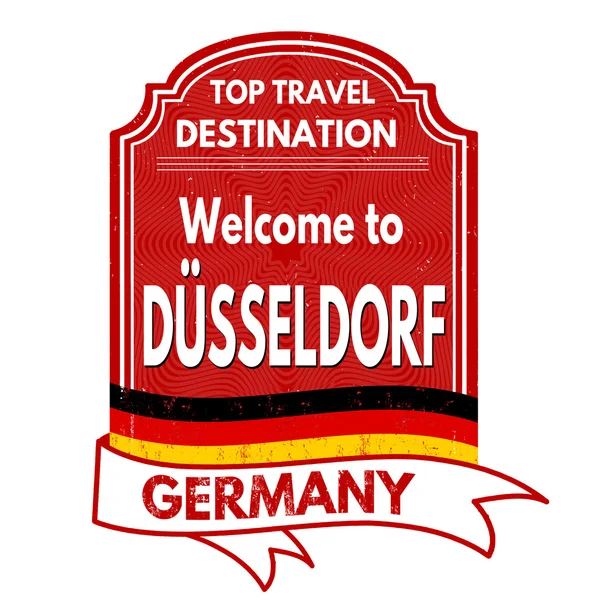 Willkommen bei der Düsseldorfer Briefmarke — Stockvektor