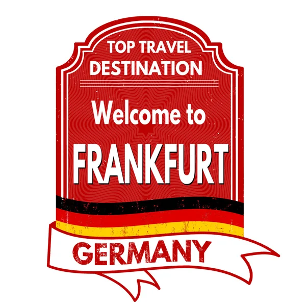 Welcome to Frankfurt stamp — Stock Vector