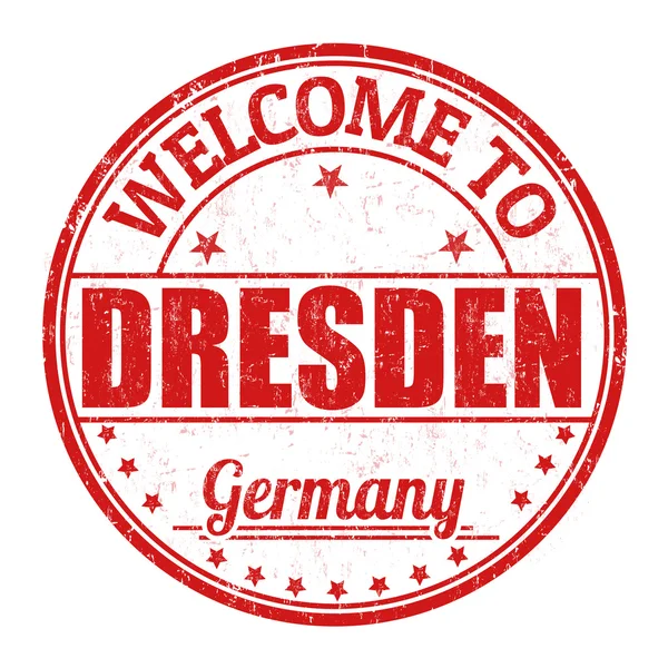 Welcome to Dresden stamp — Stock Vector