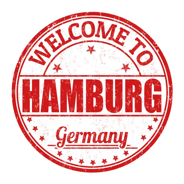 Welcome to Hamburg stamp — Stock Vector