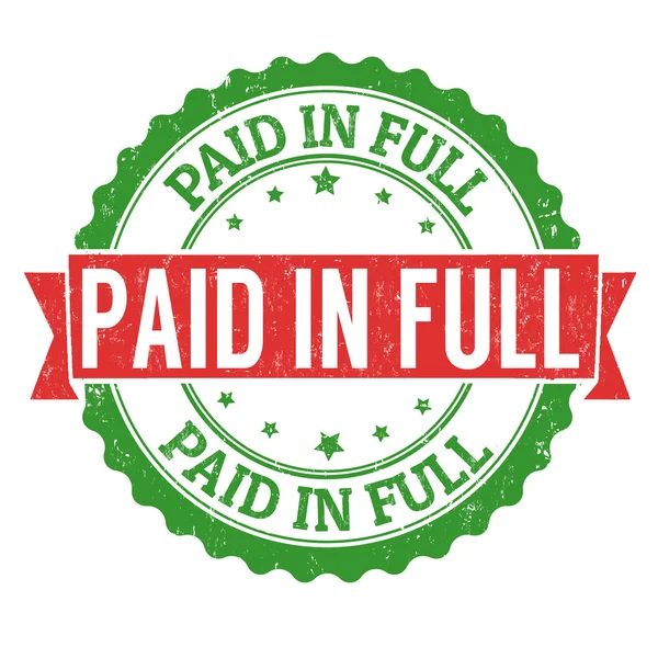 Paid in full stamp — Stock Vector