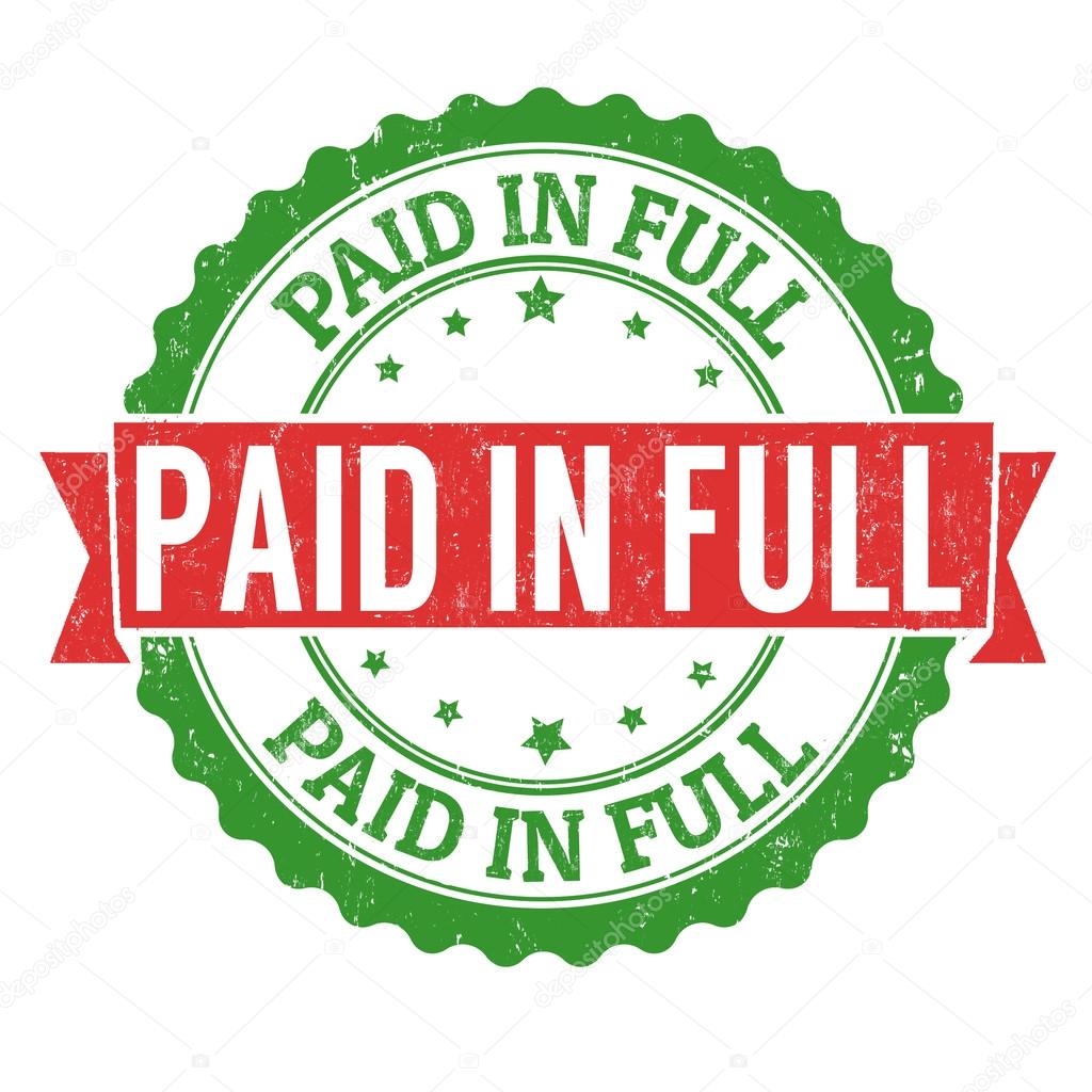 Paid In Full Clipart