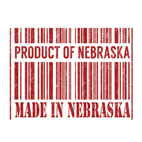 Produto de Nebraska, feito no código de barras de Nebraska — Vetor de Stock