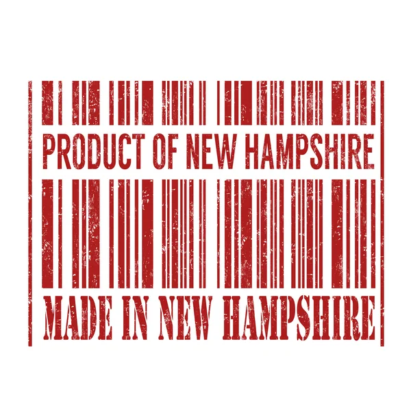 Prodotto del New Hampshire, realizzato in New Hampshire codice a barre — Vettoriale Stock