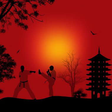 Karate güzel Asya peyzaj