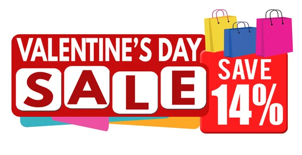 Valentines day sale banner or label — Stock Vector