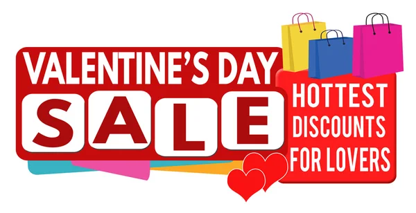 Valentines day sale banner or label — Stock Vector