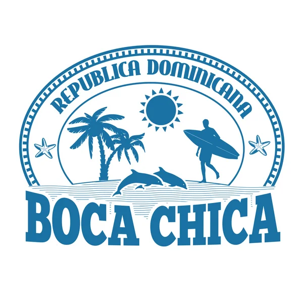 Boca Chica timbro o etichetta — Vettoriale Stock