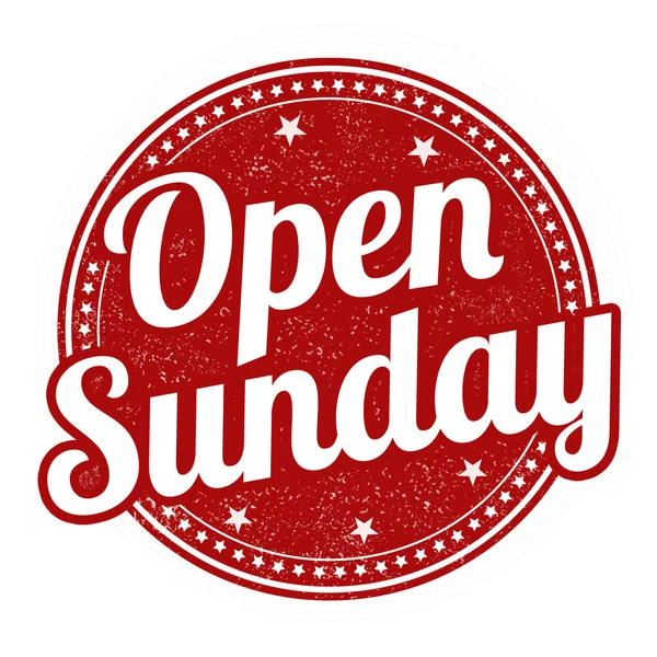 Sello abierto los domingos — Archivo Imágenes Vectoriales