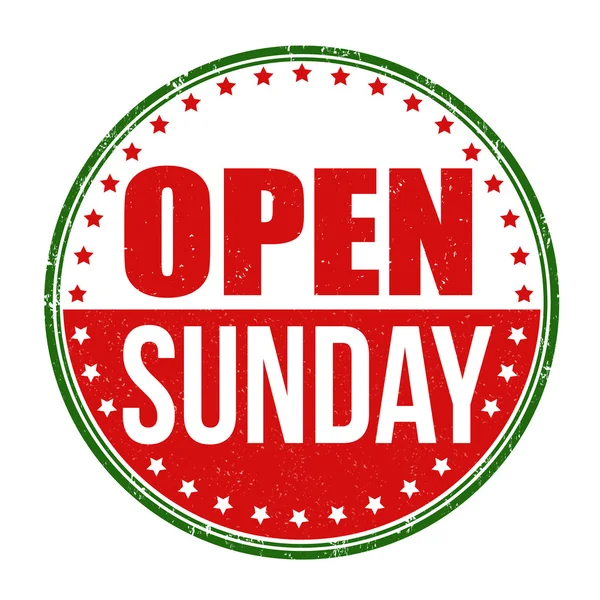 Sello abierto los domingos — Archivo Imágenes Vectoriales