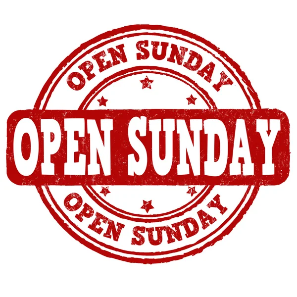 Sello abierto los domingos — Vector de stock