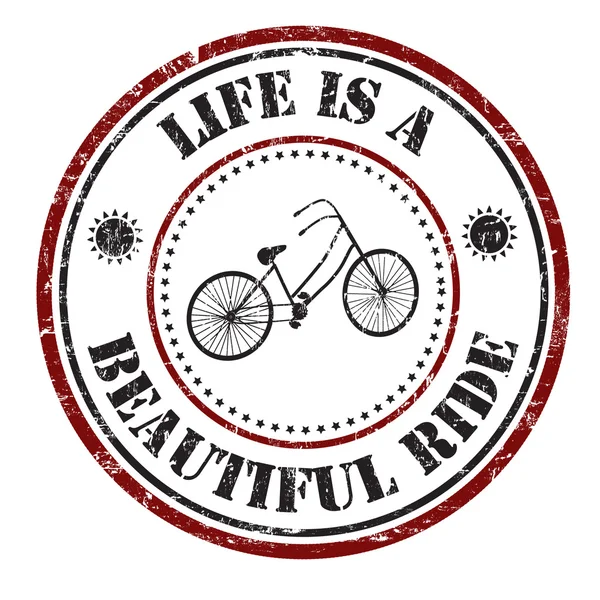 Life is a beautiful ride stamp — Stock Vector