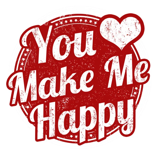 You make me happy stamp — Stock Vector