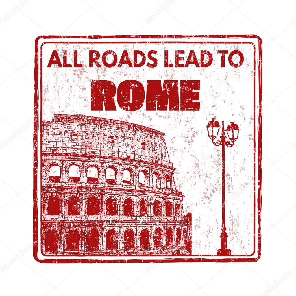 All roads lead to Rome stamp