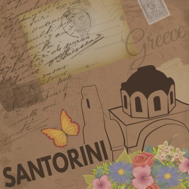 Santorini VINTAGE poster