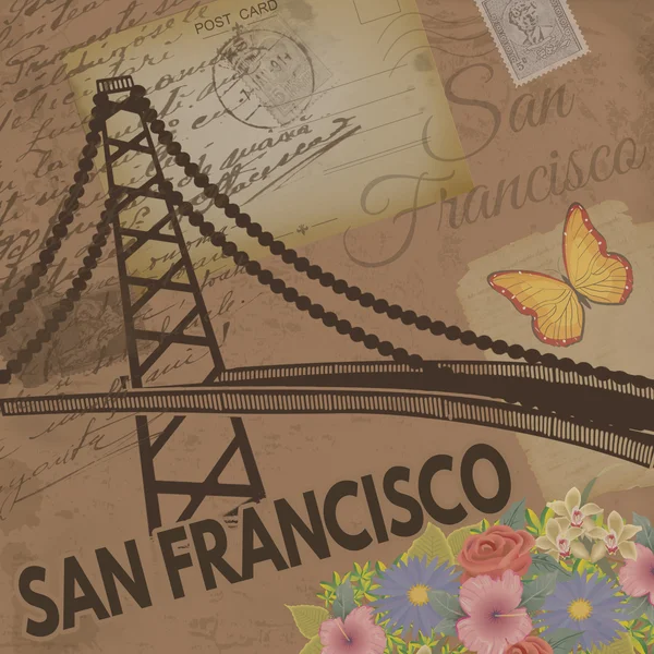 San Francisco 老式的海报 — 图库矢量图片