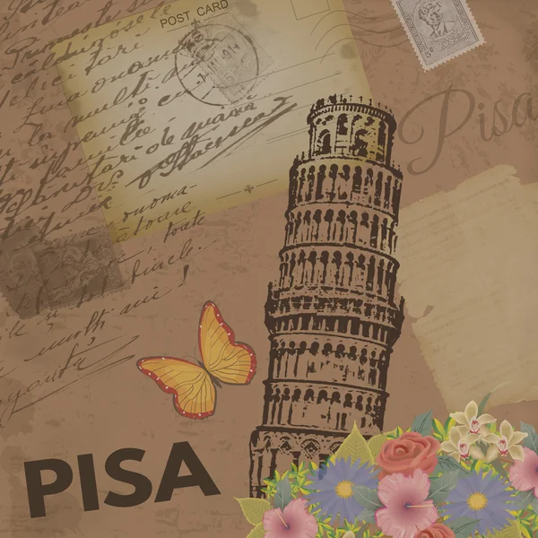 Pisa VINTAGE poster — Stok Vektör