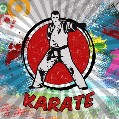 Karate poster design clipart