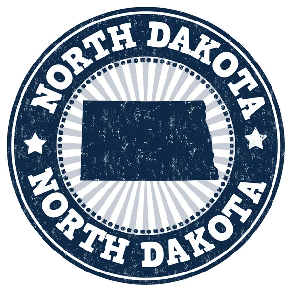 North Dakota Grunge Stempel — Stockvektor