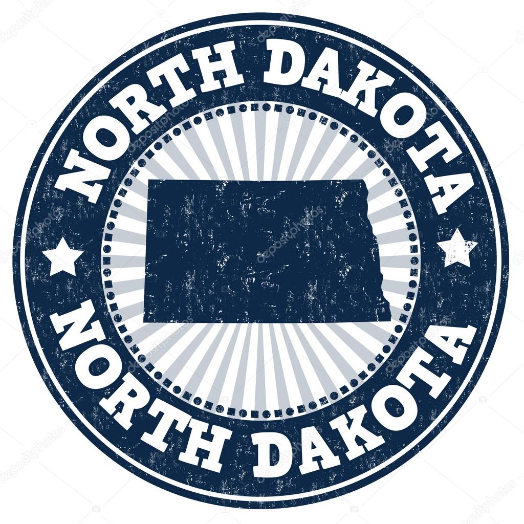 North Dakota grunge stamp