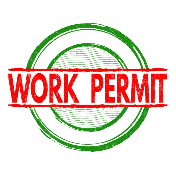 Work permit stamp — Stock Vector