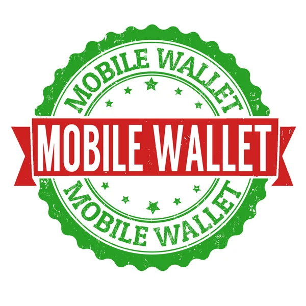 Mobilní peněženka razítko — Stockový vektor