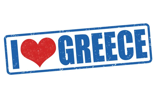 I love Greece stamp — Stock Vector