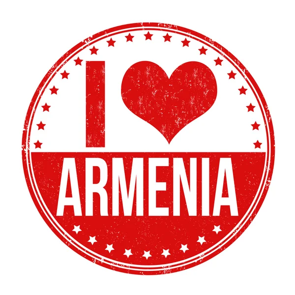 I love Armenia stamp — Stock Vector