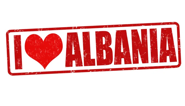 I love Albania stamp — Stock Vector