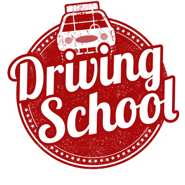 Печать школы вождения — стоковый вектор