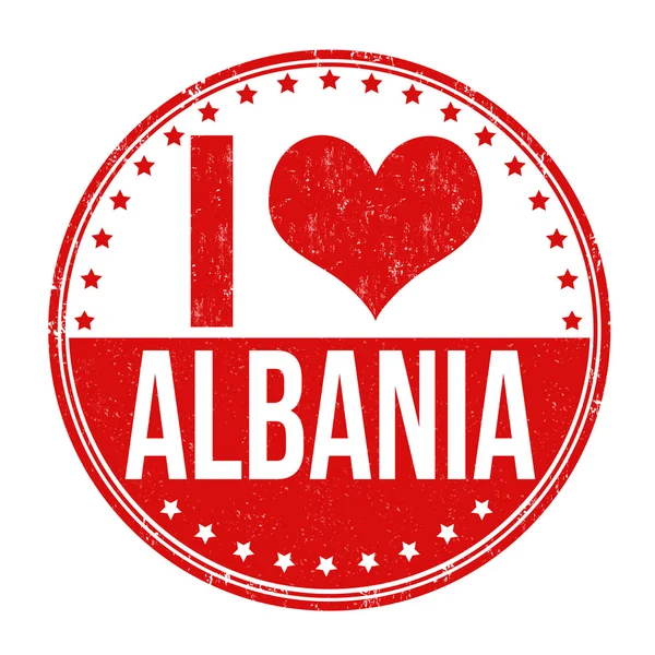 I love Albania stamp — Stock Vector