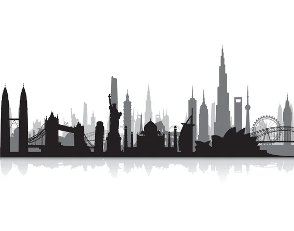 Cityscape landmark group — Stock Vector