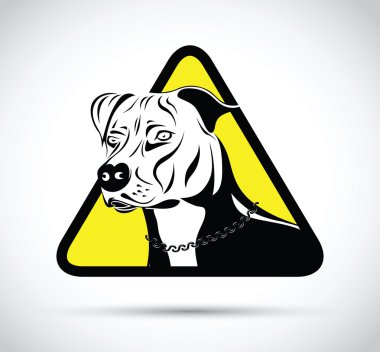 warning staffordshire terrier dog silhouette clipart