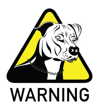 warning staffordshire terrier dog silhouette clipart