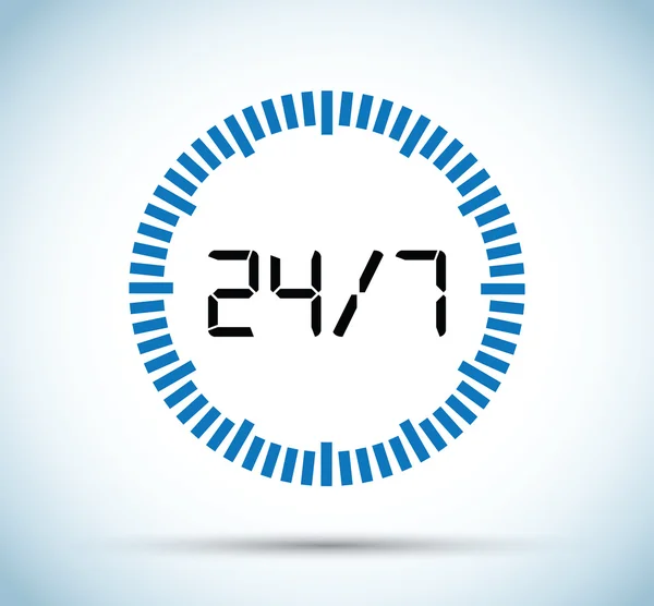 24 7 zegar — Wektor stockowy