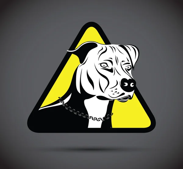 Avertissement staffordshire terrier chien silhouette — Image vectorielle