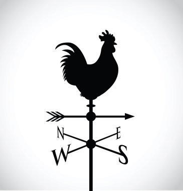 cockerel on a weather post clipart