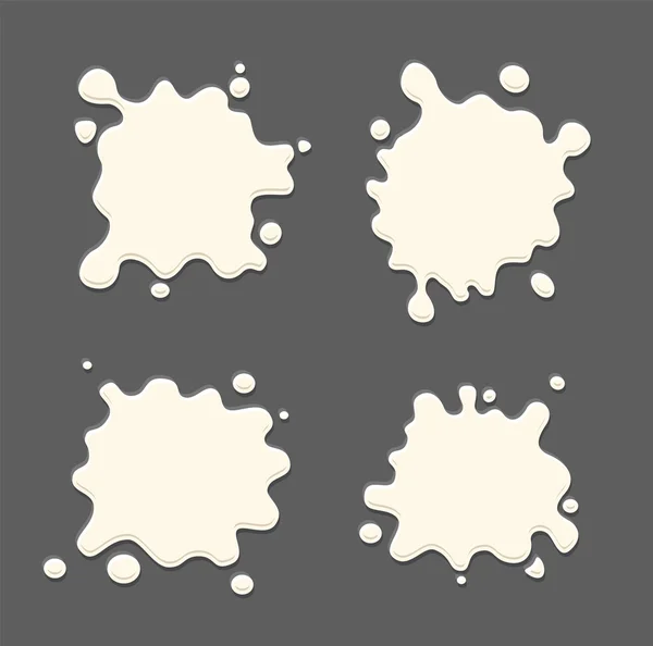 Ensemble éclaboussures de lait — Image vectorielle