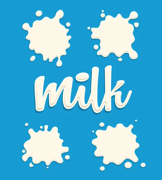 Milk splash set — Stock Vector