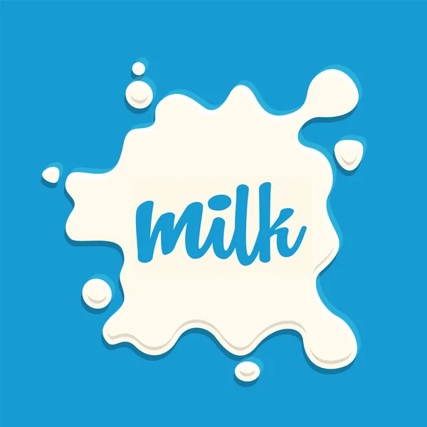 Milk splash on a blue background — Stock Vector