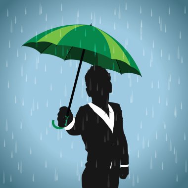 Şemsiyeli iş adamı 