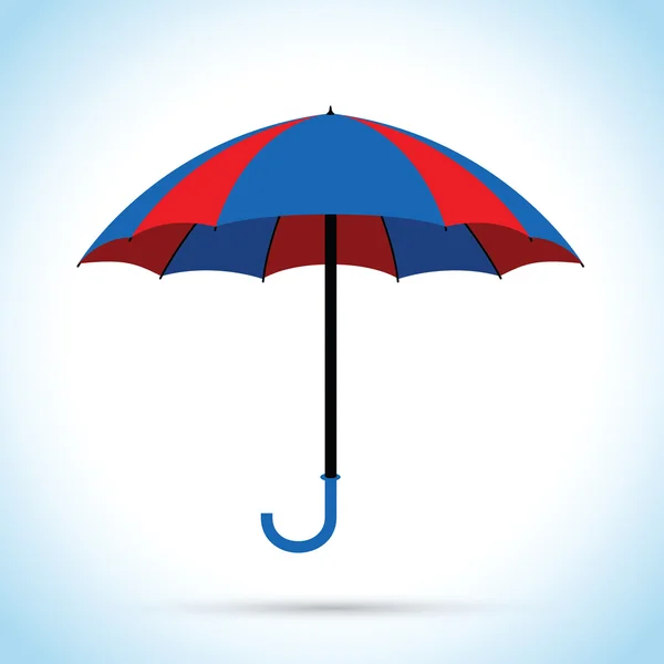 Parapluie bleu et rouge — Image vectorielle