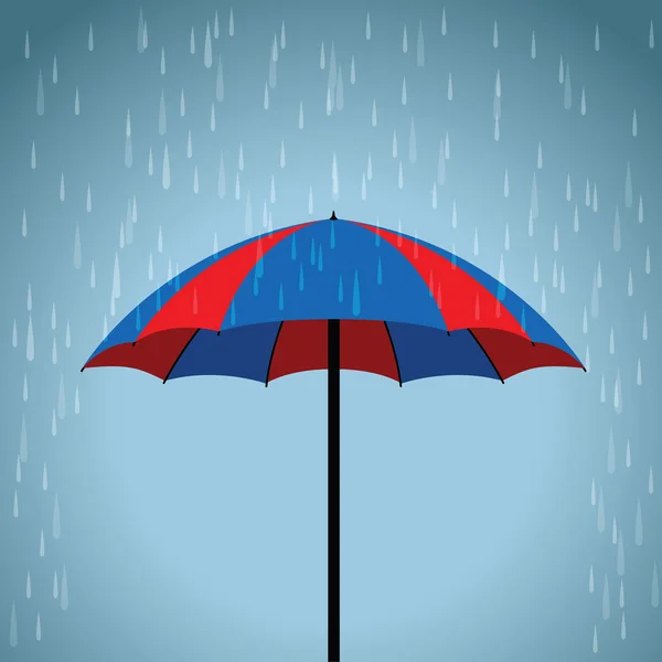 Parapluie bleu et rouge — Image vectorielle