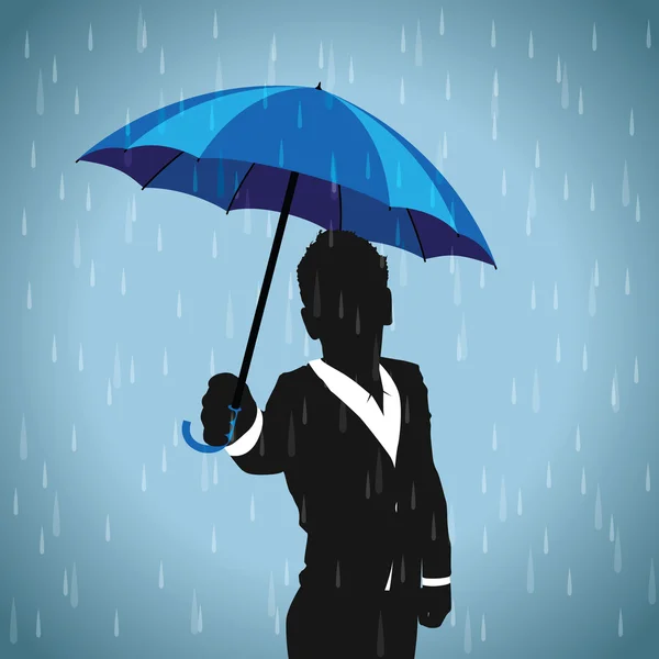 Homem de negócios com guarda-chuva — Vetor de Stock