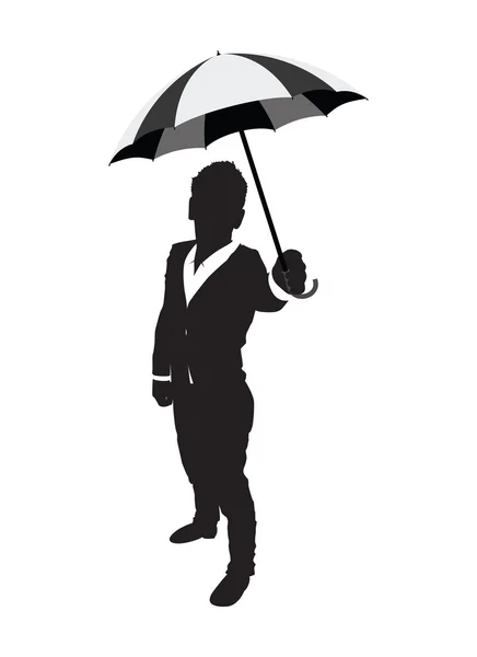 Business man with umbrella — Stock Vector